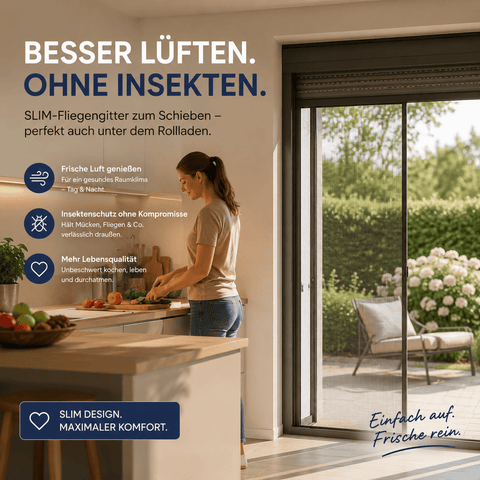 Extra dünne Fliegengitter nach Maß für Balkontüren