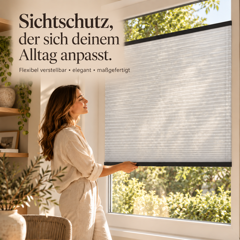 Classic Plissee nach Maß mit Fokus auf flexiblen Sichtschutz und elegante Fensterdekoration
